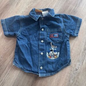 Vtg Mickey Disney Button Down